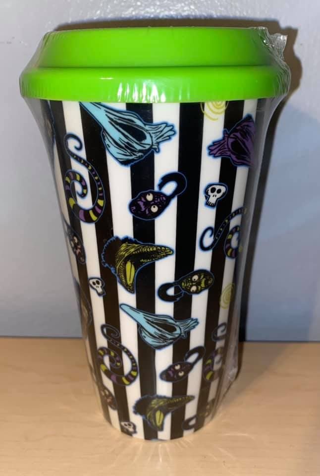 BEETLEJUICE Ceramic Tumbler W/ Lid (New/Sealed)