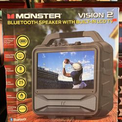Monster Vision 2 Bluetooth Speaker With Built-In LCD TV Brand New In Box 
