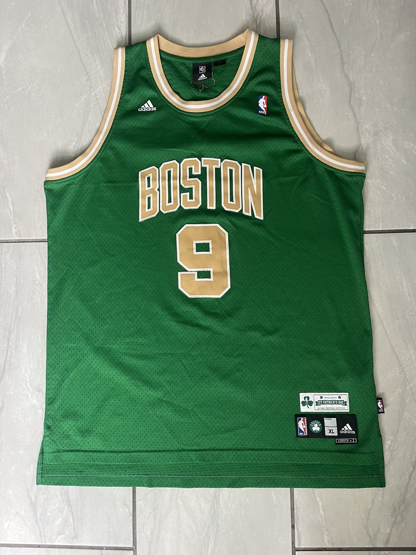 RARE NBA ADIDAS BOSTON CELTICS RAJON RONDO JERSEY ST PATRICKS DAY MEN XL