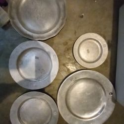 Vintage Pewter Plates