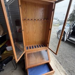 8-rifle Gun Cabinet With Drawer 