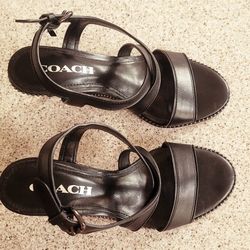 Coach Black Wendi Strappy Heels