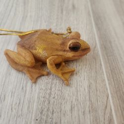 Unique Wooden Frog Ornament 