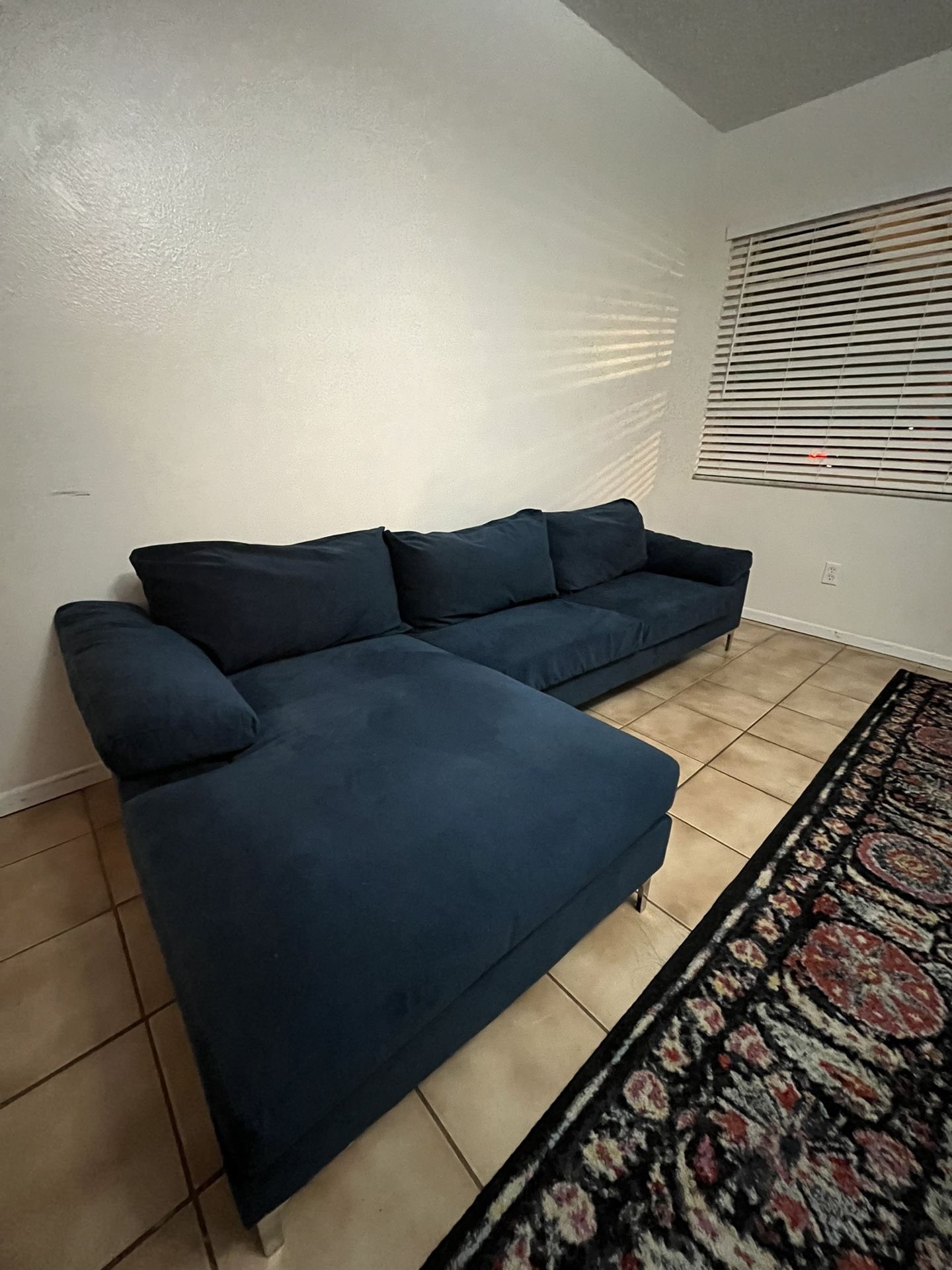 Blue Sofa With Chaise