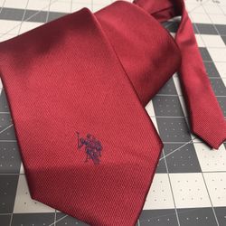 US Polo Assn red neck tie with logo