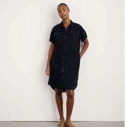 Alex Mill Women’s Dark Navy Linen Shirtdress.  XL