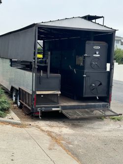 Shirley Fabrication 30x90 smoker trailer