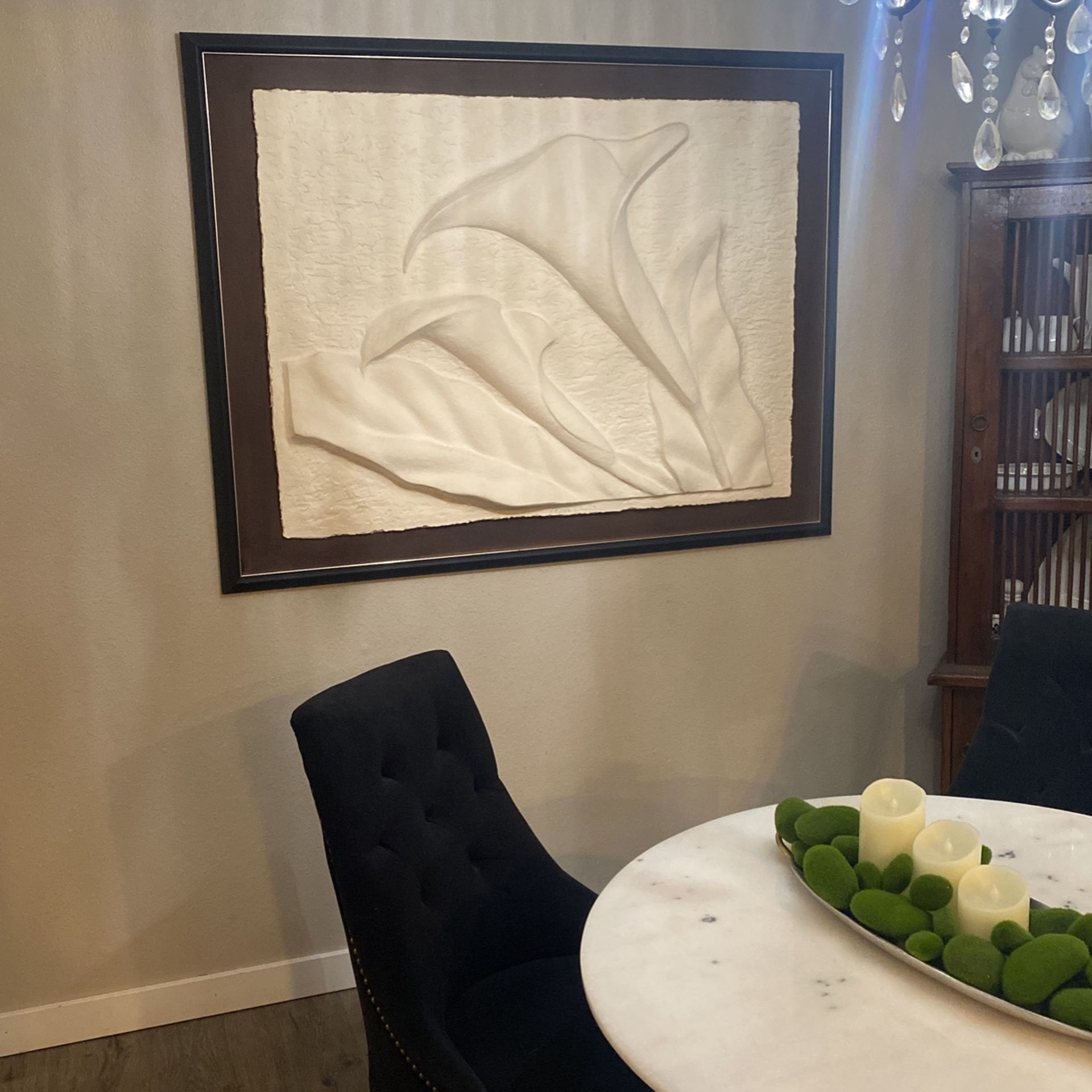 Wall Art Flower Brown/Black/Cream/Gold