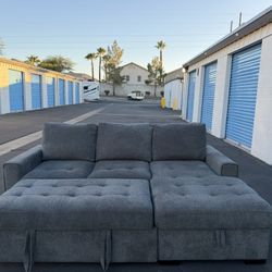 Dark Gray Sofa Chaise Couch With Storage 🚛🚚 Free Delivery 🚛🚚