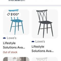 LIESTYLE Solutions (NEW)IN BOX.Heavyduty Metal Outdoors .Indoors Chair Set Of 2.(white) 