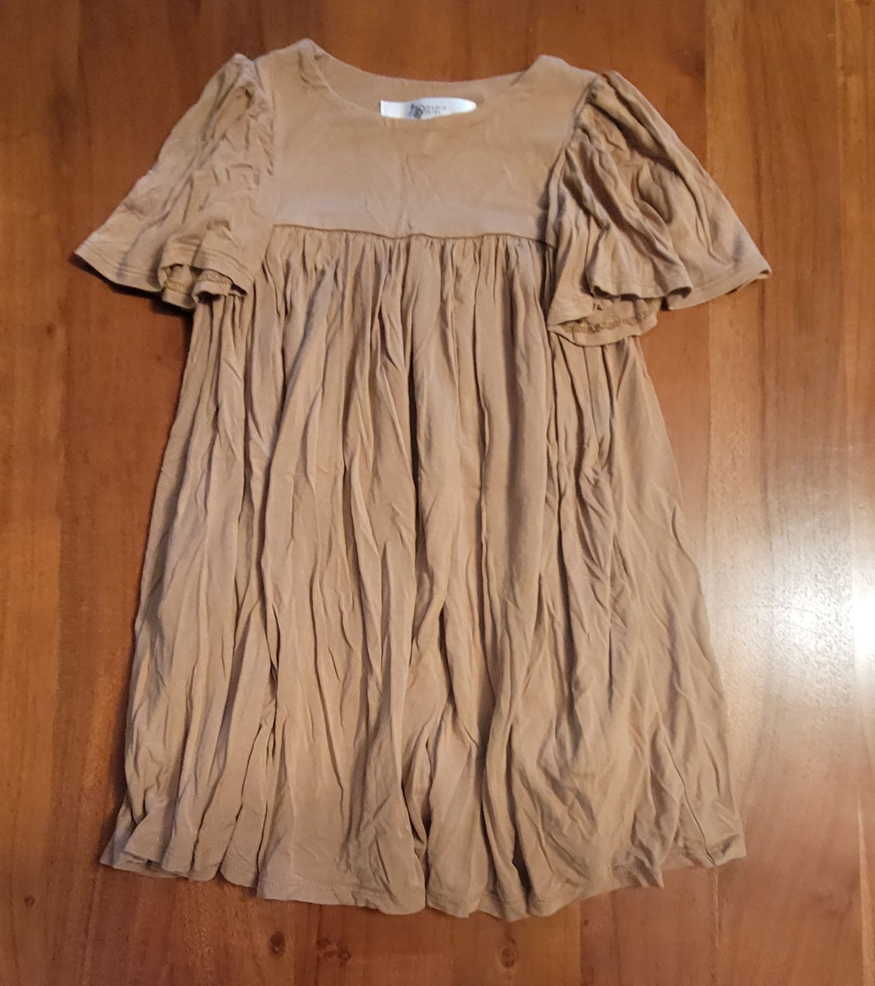 Girls 4T 5T Brown Babydoll Dress