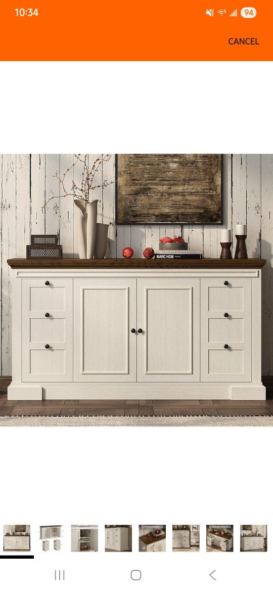 Coffee bar table ( buffet cabinet storage)