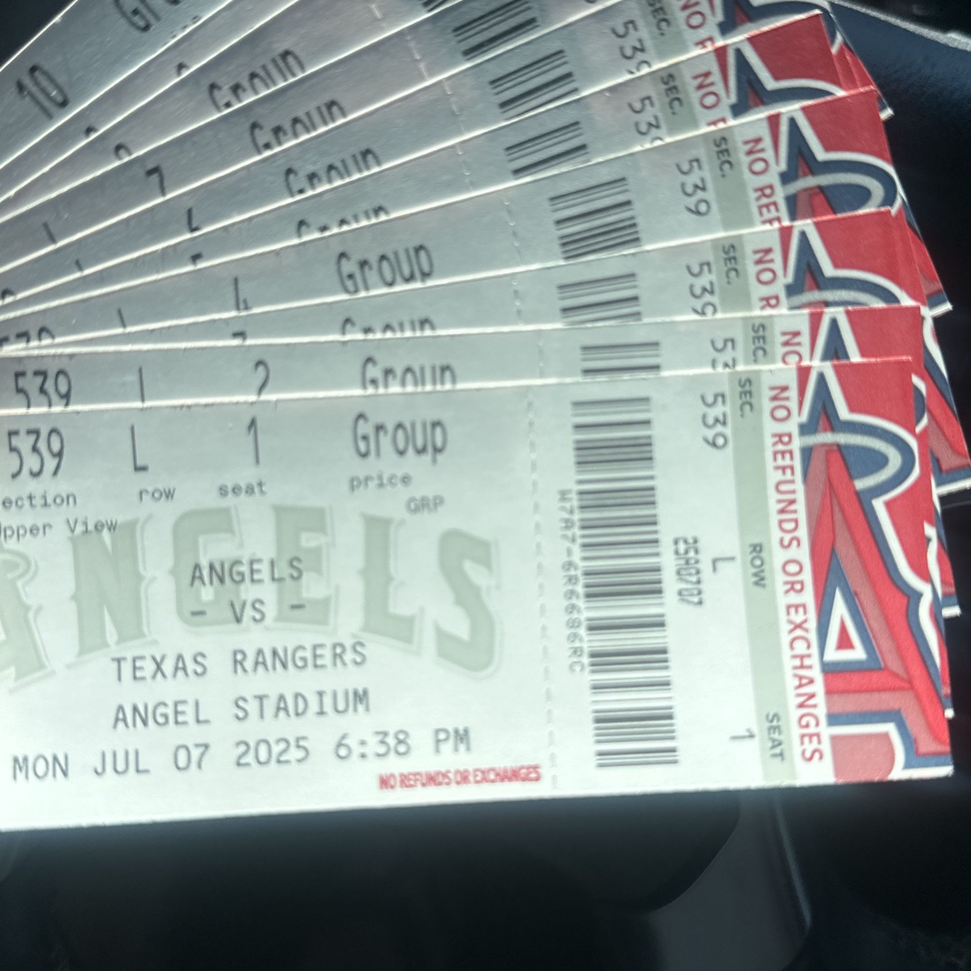 Angels vs. Rangers 7/7/25 @ 6:38 Pm