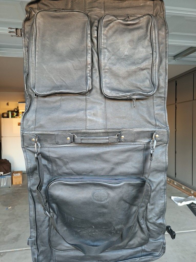 Thick Leather Travel Garment Bag