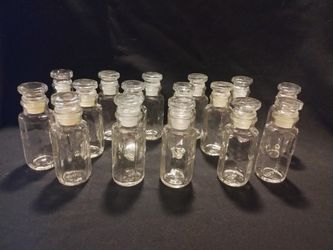 Vintage Glass Spice Jars Apothecary Bottles With Stoppers 