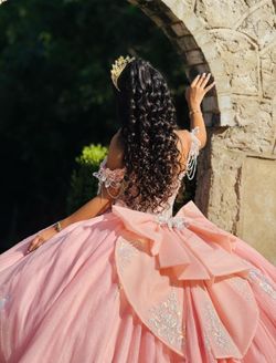 ✨ Blush Pink Princess Quinceañera Ball Gown – Luxury Beaded Dress (without Crown) ✨