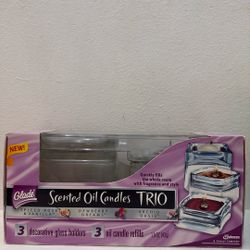 Glade Scented Oil Candles TRIO (3 Decorative Glass Holders & 3 Oil Candle Refills)