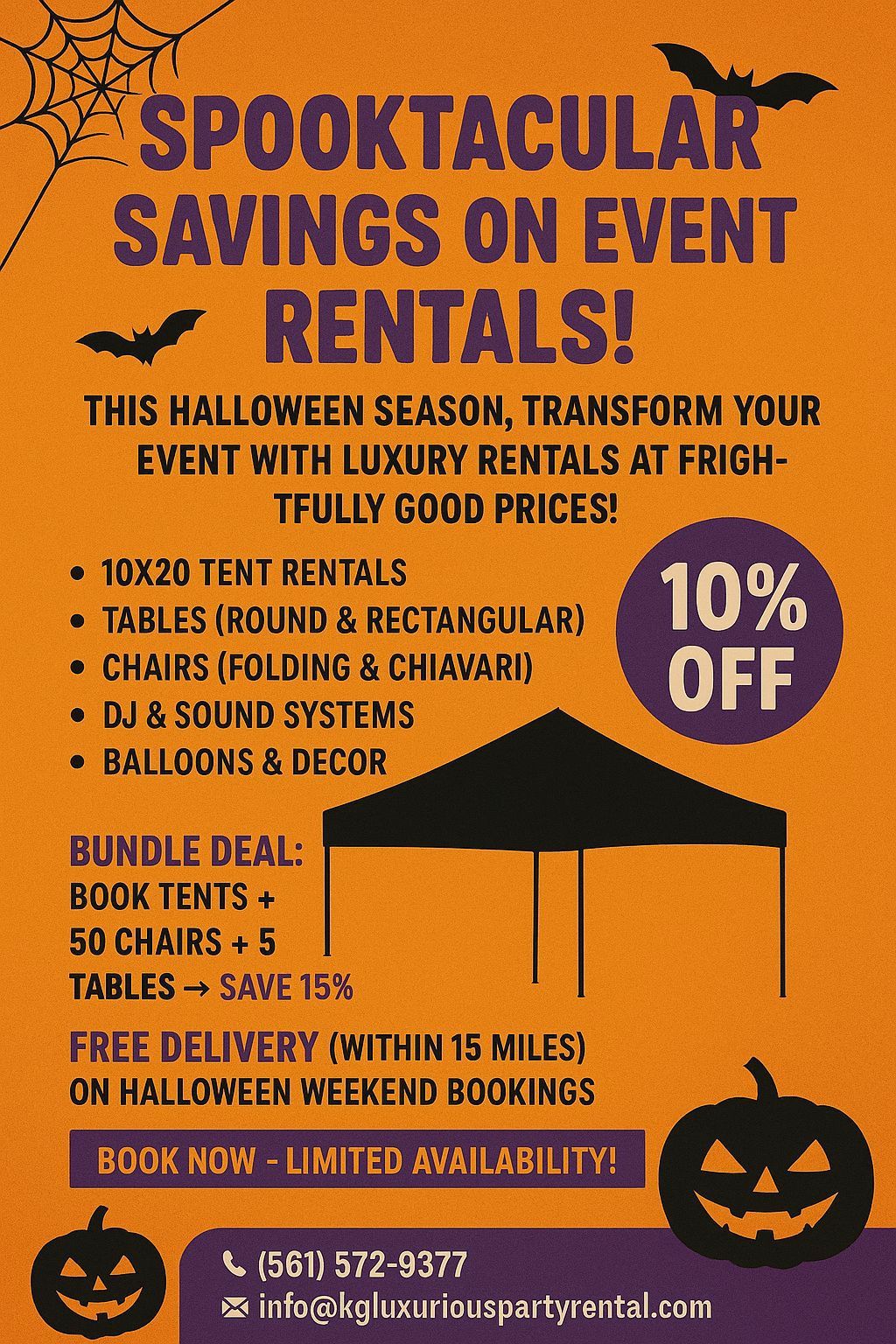 Tents, Tables And Chairs