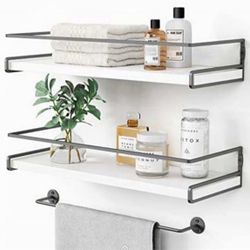 two white shelves 