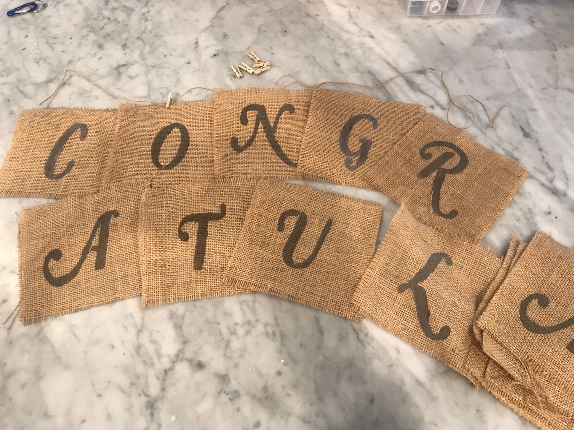 Rustic wedding garland Burlap “Congratulations”