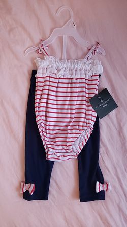 Red striped baby outfit