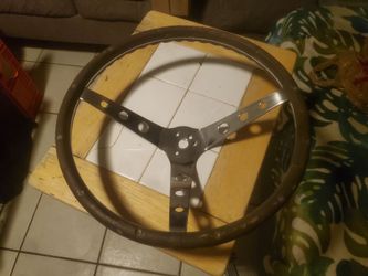 Vintage car and truck wood steering wheel