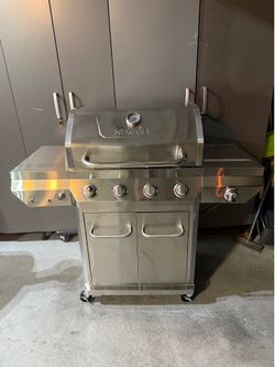 Nexgrill 4 Burner Stainless Steel Propane Gas Grill with Side Burner