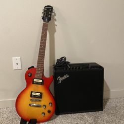 Electric Guitar And Fender Amp