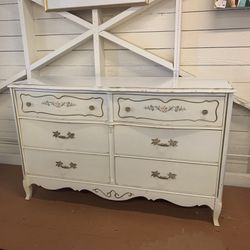 White Floral Dresser