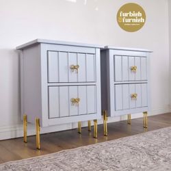 Periwinkle Set of Nightstands Solid Wood | End Tables | Side Tables | Night Tables