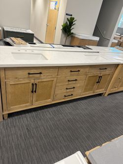 84” Bathroom Vanity In Wood Color 