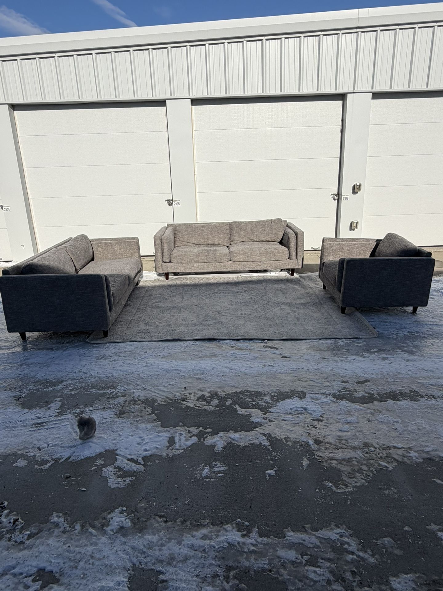 Grey Living Room Set (🚚Free Delivery🚚)