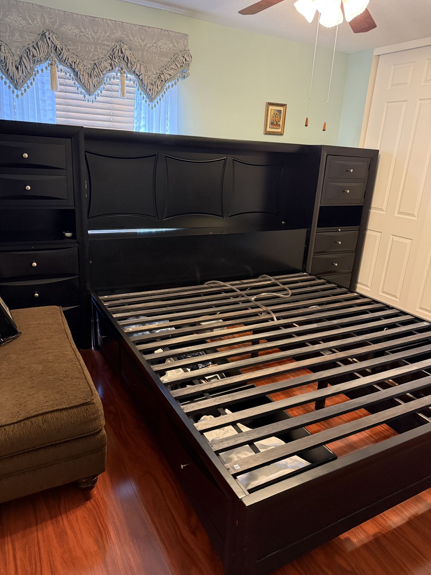 Black King Bed Frame Set β Includes Storage & Side Cabinets