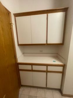 Wood Trim Cabinet Unit with Countertop
