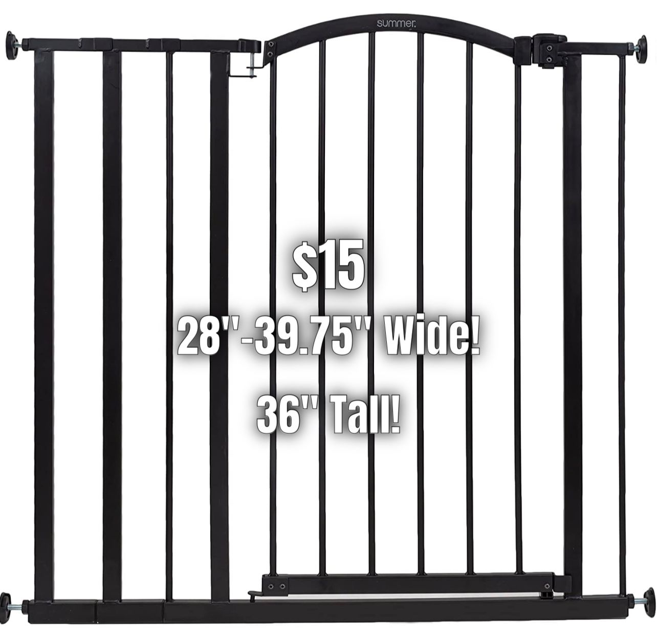 36” Tall By 28”-38.75” Wide Baby Gate Dog Gate Pressure Mounted Brand New Open Box Gray