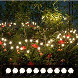 Annxrenn Firefly Garden Lights Solar Outdoor, 2 Pack Solar Garden Lights LED Firefly Lights 20 LED Swaying Waterproof Outside Firefly Lighting for Yar