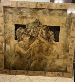 Italian Renaissance Style Large Lacquered Painting Wall Art