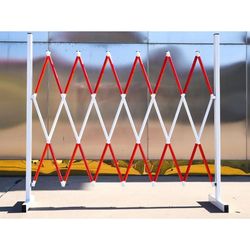 Commercial Expandable Mobile Barricade - Metal Retractable Traffic Fence - Iron Round Tube - Safety Barrier Gate - for Hospitals, Garages, 1.2x1.5m, R