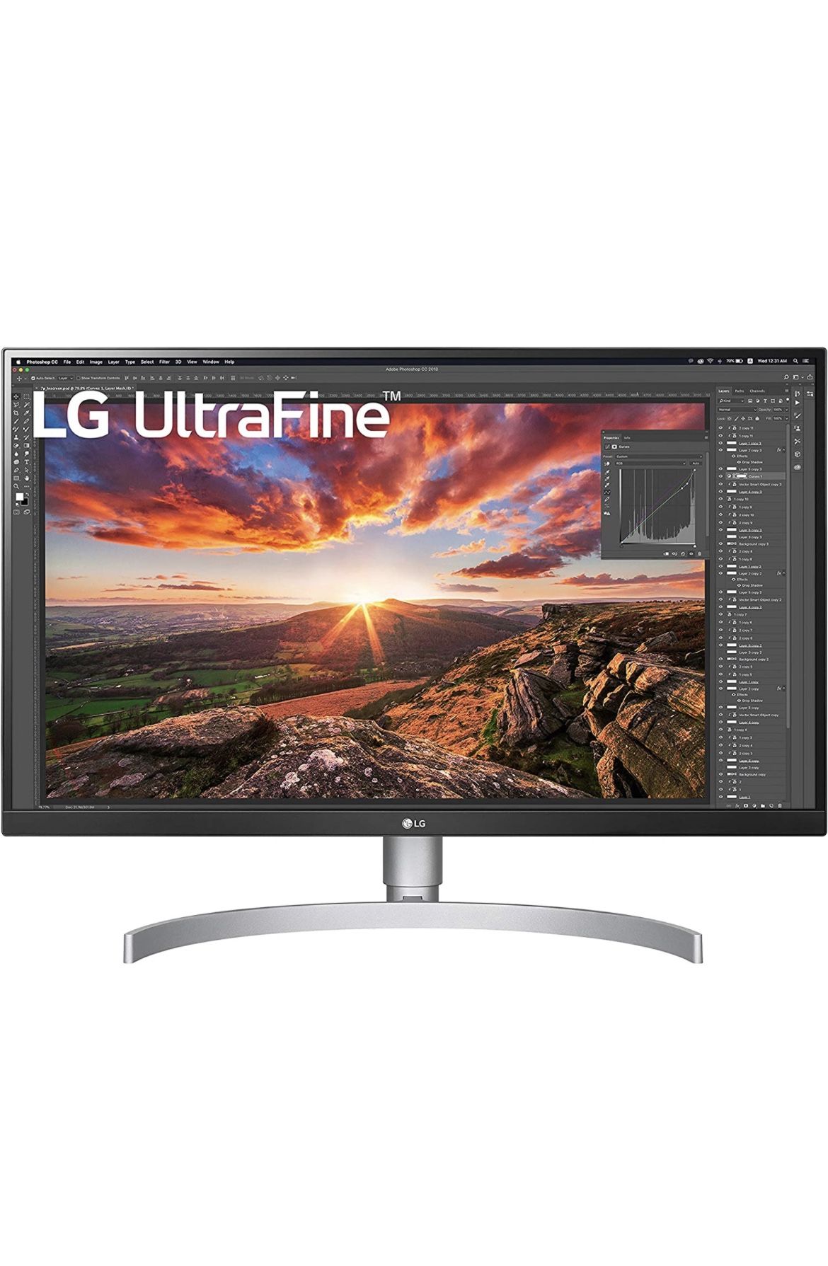 LG UltraFine UHD 27-Inch Computer Monitor 27UN850-W, IPS with VESA DisplayHDR 400, AMD FreeSync, and USB-C, White