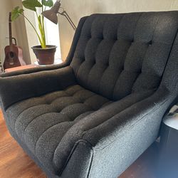 Large Grey Blue Armchair