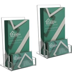 2 Pack Acrylic Sign Holder, 4x7.6 Inch Acrylic Frame Flyer Holder, Clear Brochur