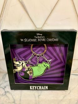 Halloween Collectible Disney Tim Burton's The Nightmare Before Christmas keychain set. Unopened original box. Giftgiving condition.