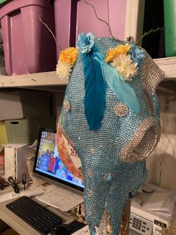 Decorated Bling Cow Head