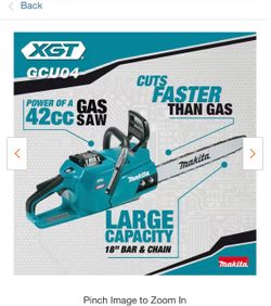 Makita new XGT 18 in. 40V max Brushless Electric Battery Chainsaw (Tool Only)