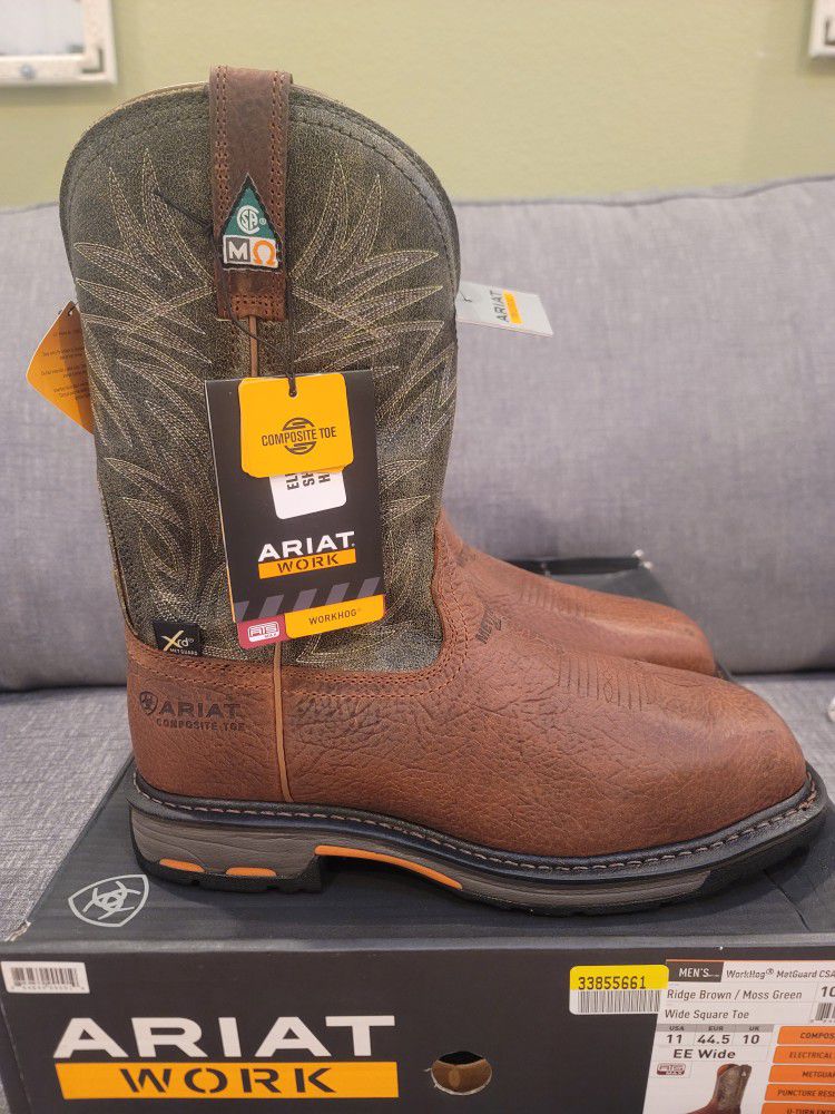 Ariat Men's Workhog Met Guard Work Boots Composite Toe Size 11 EE