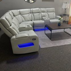 Leather Sectional Couch W Center console Only $39 Down Payment 👉 PLEASE ASK FOR JON GREEN WHEN YOU ARRIVE!