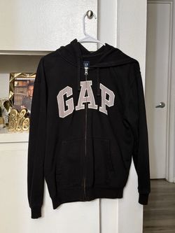 Gap Logo Zip-Up Hoodie Black SIZE XS‼️