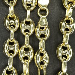 Gold Over 925 Sterling Silver Mariner Chain 24in