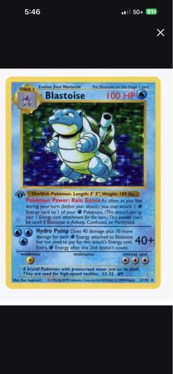 1st edition blastoise holo Pokemon card