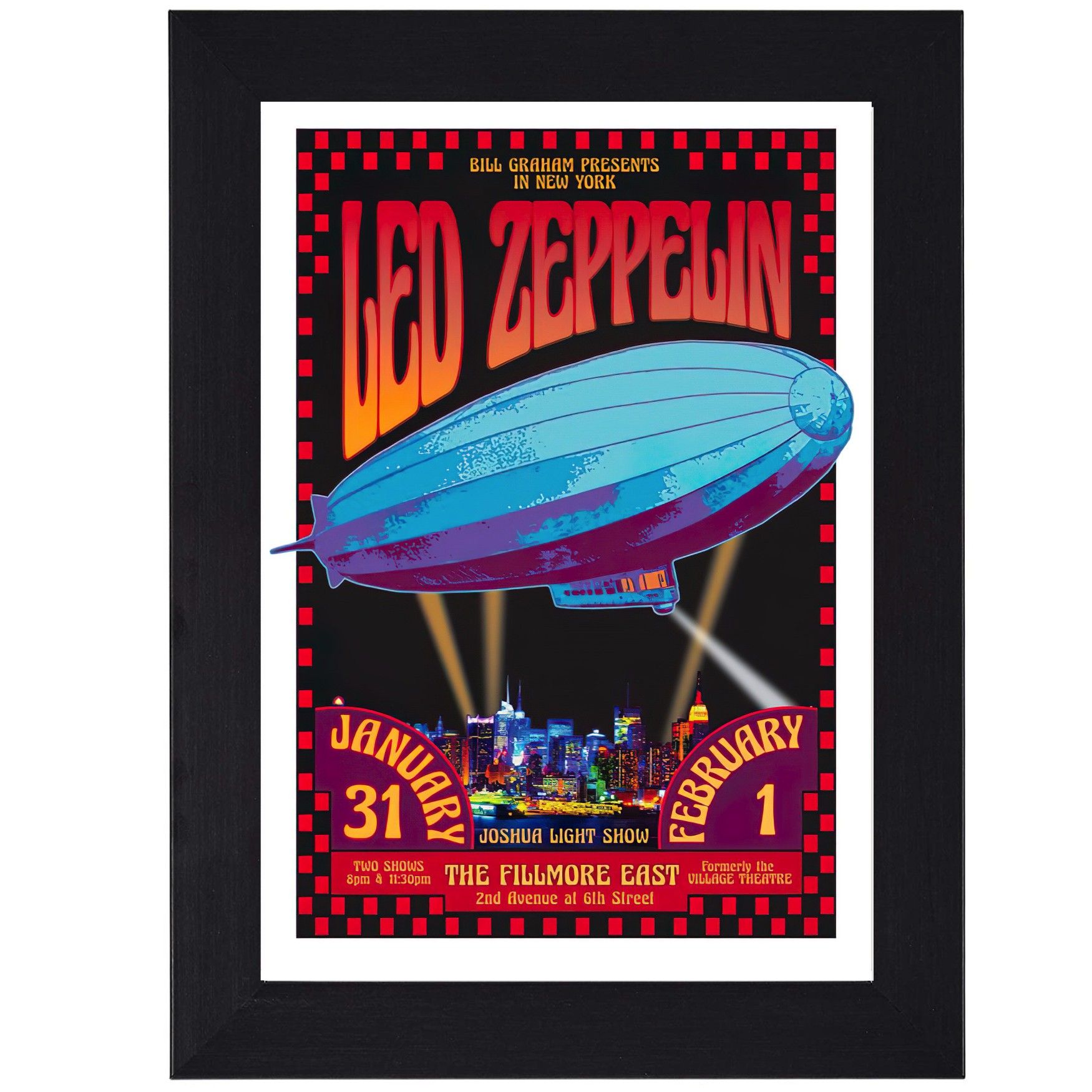 Led Zeppelin Fillmore East 60s 70s Classic Rock print mini concert poster flyer music